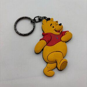 Vintage Disney Winnie the Pooh Skipping Happily Plastic Character Keychain